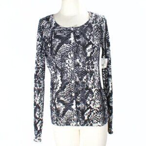 Snakeskin Black & White Animal Print Cardigan Size Medium NWT